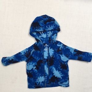 Okie Dokie Blue Dinosaur Camo Fleece jacket 6M